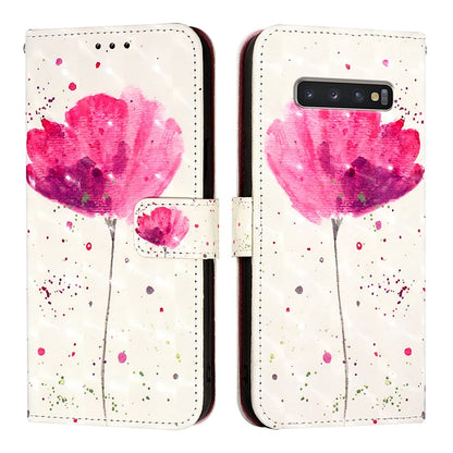 Samsung Galaxy S10+ Leather Flip Phone Case with 3D Painted Design, Card Holder, Wallet & Stand Function - Durable Protection & Easy Access