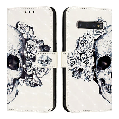 Samsung Galaxy S10+ Leather Flip Phone Case with 3D Painted Design, Card Holder, Wallet & Stand Function - Durable Protection & Easy Access