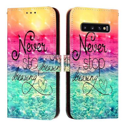 Samsung Galaxy S10 Leather Flip Phone Case with 3D Painted Design, Card Holder, Wallet & Stand Function - Durable Protection & Easy Access