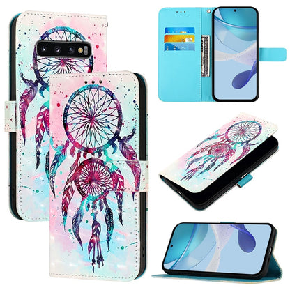 Samsung Galaxy S10 Leather Flip Phone Case with 3D Painted Design, Card Holder, Wallet & Stand Function - Durable Protection & Easy Access