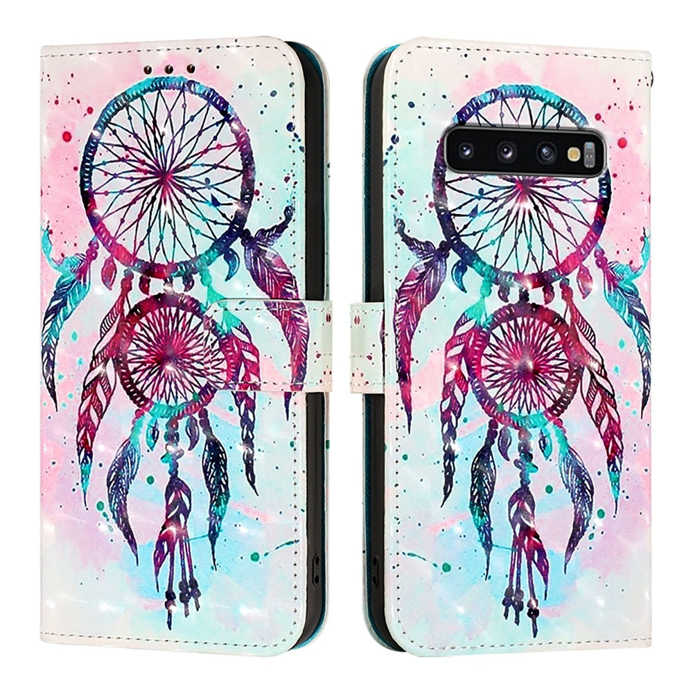 Samsung Galaxy S10 Leather Flip Phone Case with 3D Painted Design, Card Holder, Wallet & Stand Function - Durable Protection & Easy Access