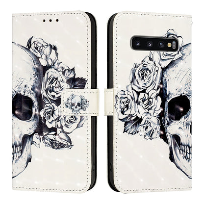 Samsung Galaxy S10 Leather Flip Phone Case with 3D Painted Design, Card Holder, Wallet & Stand Function - Durable Protection & Easy Access