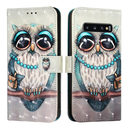 Samsung Galaxy S10 Leather Flip Phone Case with 3D Painted Design, Card Holder, Wallet & Stand Function - Durable Protection & Easy Access