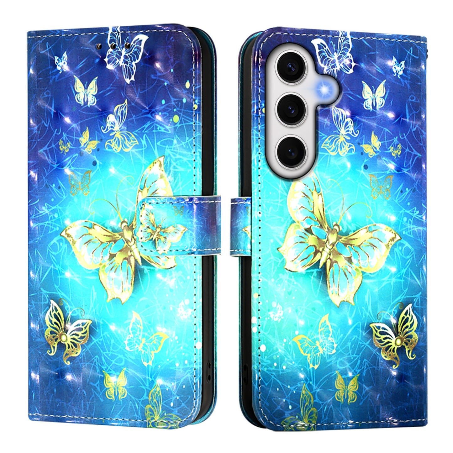 Samsung Galaxy S24 FE 5G Leather Flip Phone Case with 3D Painted Design, Card Holder, Wallet & Stand Function - Durable Protection & Easy Access