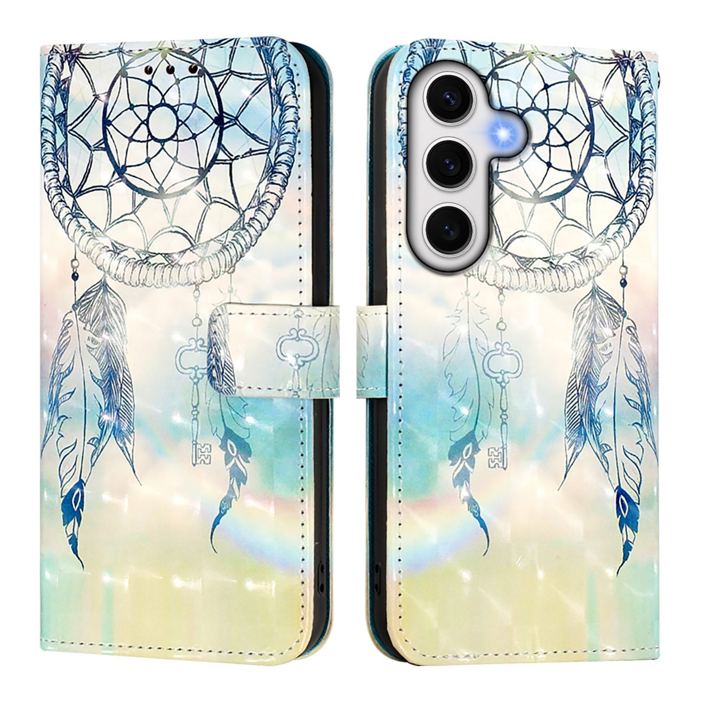 Samsung Galaxy S24 FE 5G Leather Flip Phone Case with 3D Painted Design, Card Holder, Wallet & Stand Function - Durable Protection & Easy Access