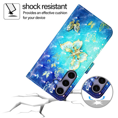 Samsung Galaxy S25 5G Leather Flip Phone Case with 3D Painted Design, Card Holder, Wallet & Stand Function - Durable Protection & Easy Access