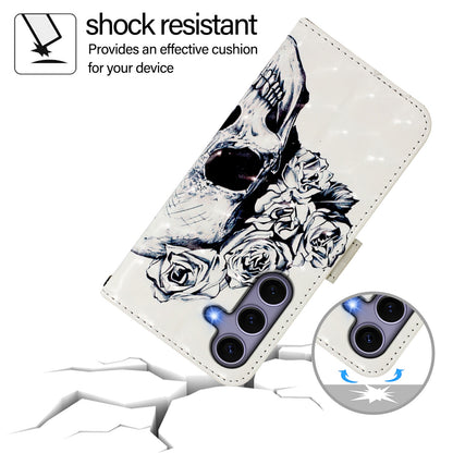 Samsung Galaxy S25 5G Leather Flip Phone Case with 3D Painted Design, Card Holder, Wallet & Stand Function - Durable Protection & Easy Access