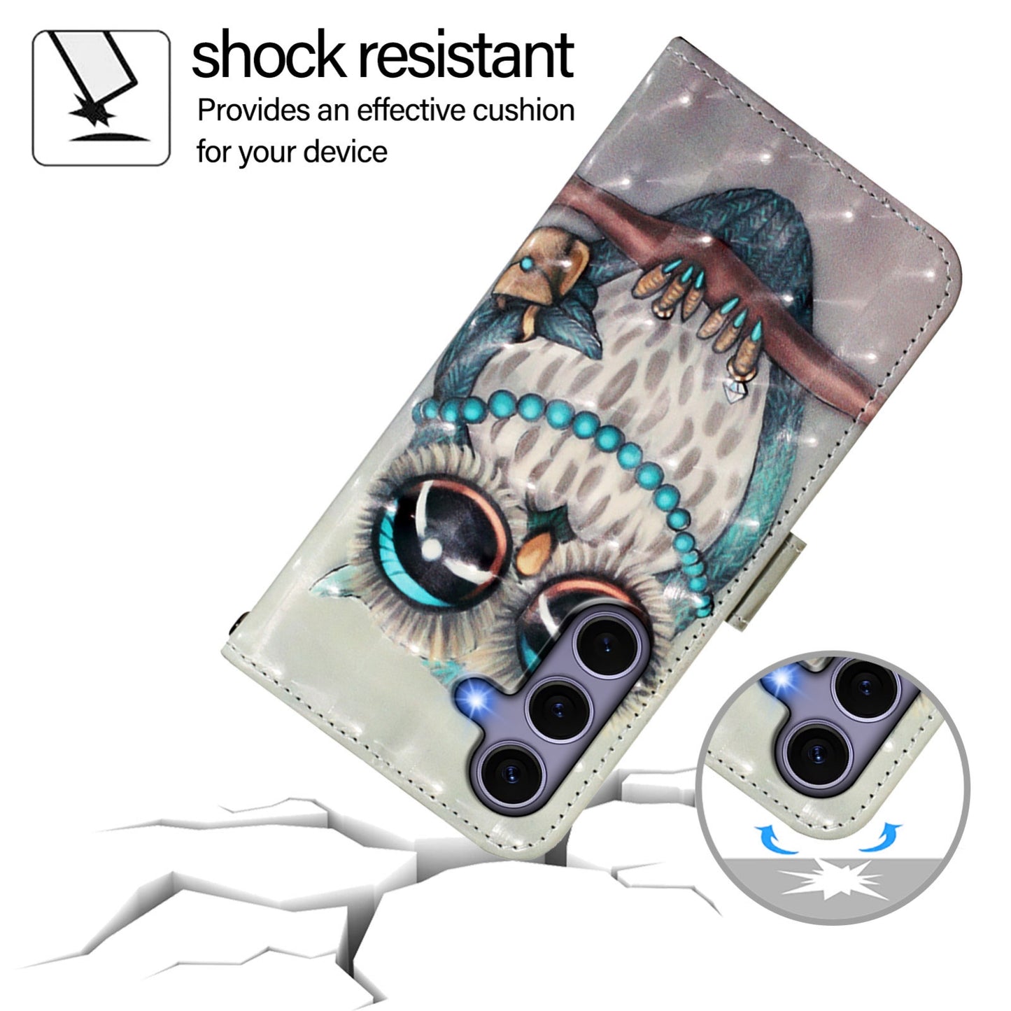 Samsung Galaxy S25 5G Leather Flip Phone Case with 3D Painted Design, Card Holder, Wallet & Stand Function - Durable Protection & Easy Access