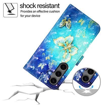 Samsung Galaxy S25+ 5G Leather Flip Phone Case with 3D Painted Design, Card Holder, Wallet & Stand Function - Durable Protection & Easy Access