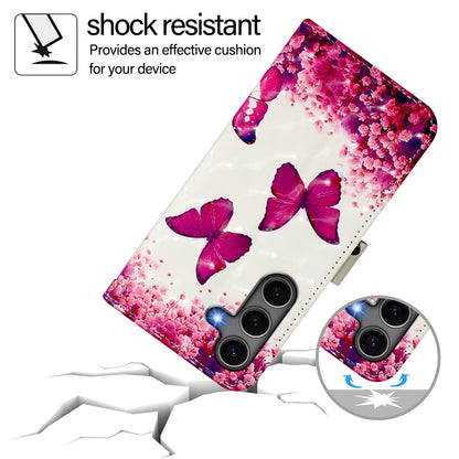 Samsung Galaxy S25+ 5G Leather Flip Phone Case with 3D Painted Design, Card Holder, Wallet & Stand Function - Durable Protection & Easy Access