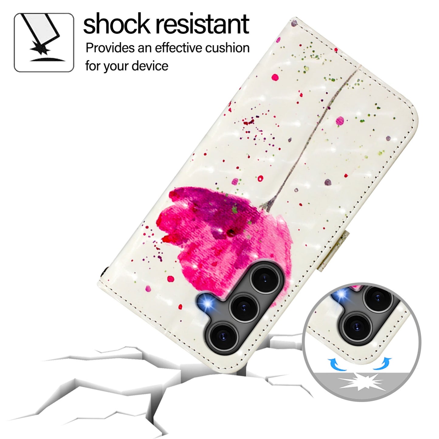 Samsung Galaxy S25+ 5G Leather Flip Phone Case with 3D Painted Design, Card Holder, Wallet & Stand Function - Durable Protection & Easy Access