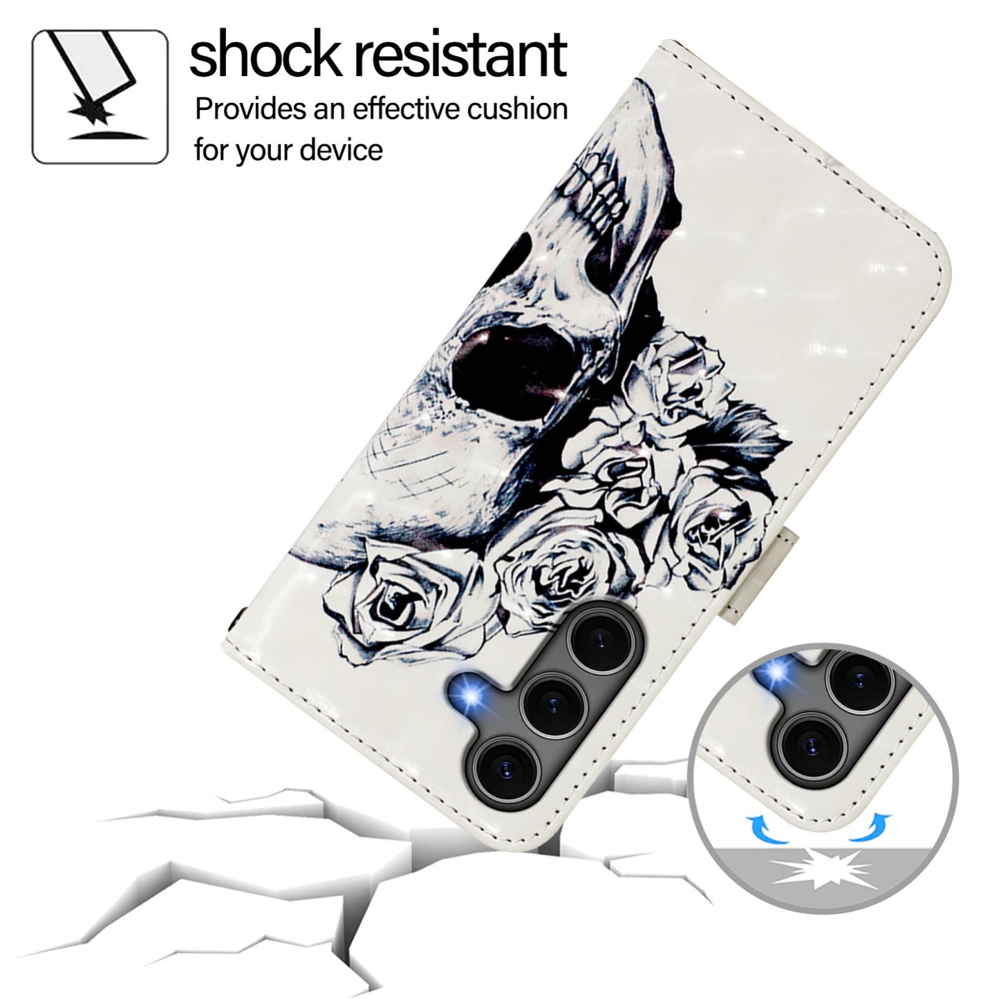 Samsung Galaxy S25+ 5G Leather Flip Phone Case with 3D Painted Design, Card Holder, Wallet & Stand Function - Durable Protection & Easy Access