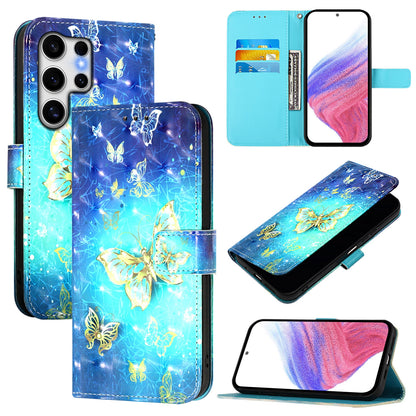 Samsung Galaxy S25 Ultra 5G Leather Flip Phone Case with 3D Painted Design, Card Holder, Wallet & Stand Function - Durable Protection & Easy Access