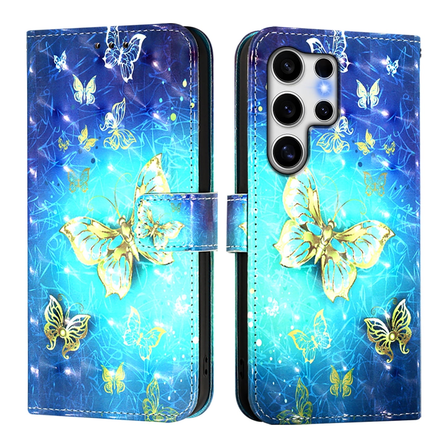 Samsung Galaxy S25 Ultra 5G Leather Flip Phone Case with 3D Painted Design, Card Holder, Wallet & Stand Function - Durable Protection & Easy Access