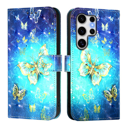 Samsung Galaxy S25 Ultra 5G Leather Flip Phone Case with 3D Painted Design, Card Holder, Wallet & Stand Function - Durable Protection & Easy Access