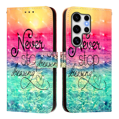 Samsung Galaxy S25 Ultra 5G Leather Flip Phone Case with 3D Painted Design, Card Holder, Wallet & Stand Function - Durable Protection & Easy Access