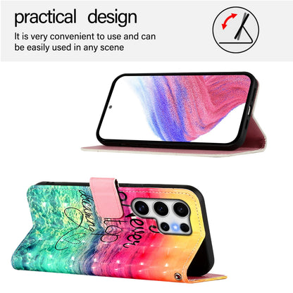 Samsung Galaxy S25 Ultra 5G Leather Flip Phone Case with 3D Painted Design, Card Holder, Wallet & Stand Function - Durable Protection & Easy Access