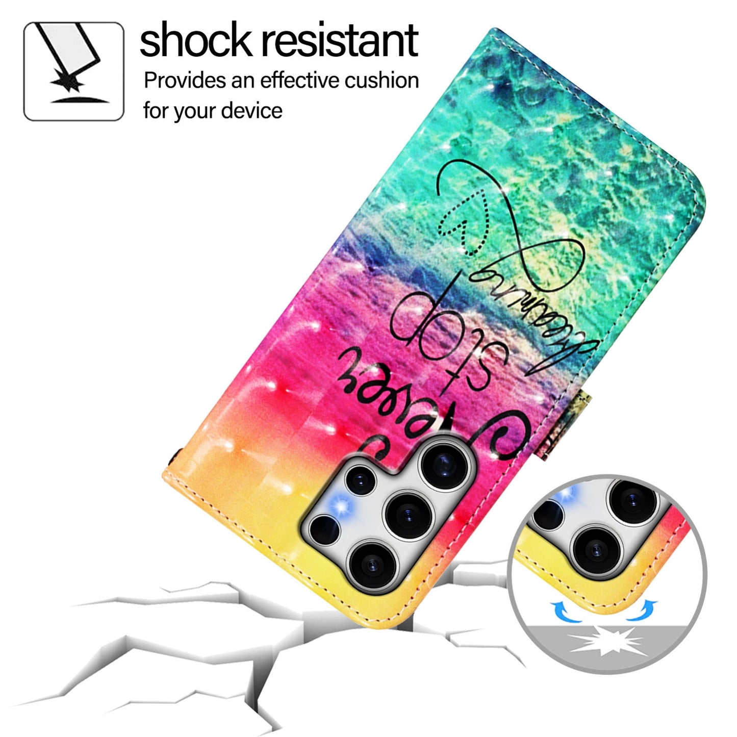 Samsung Galaxy S25 Ultra 5G Leather Flip Phone Case with 3D Painted Design, Card Holder, Wallet & Stand Function - Durable Protection & Easy Access