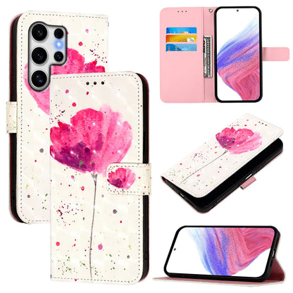 Samsung Galaxy S25 Ultra 5G Leather Flip Phone Case with 3D Painted Design, Card Holder, Wallet & Stand Function - Durable Protection & Easy Access