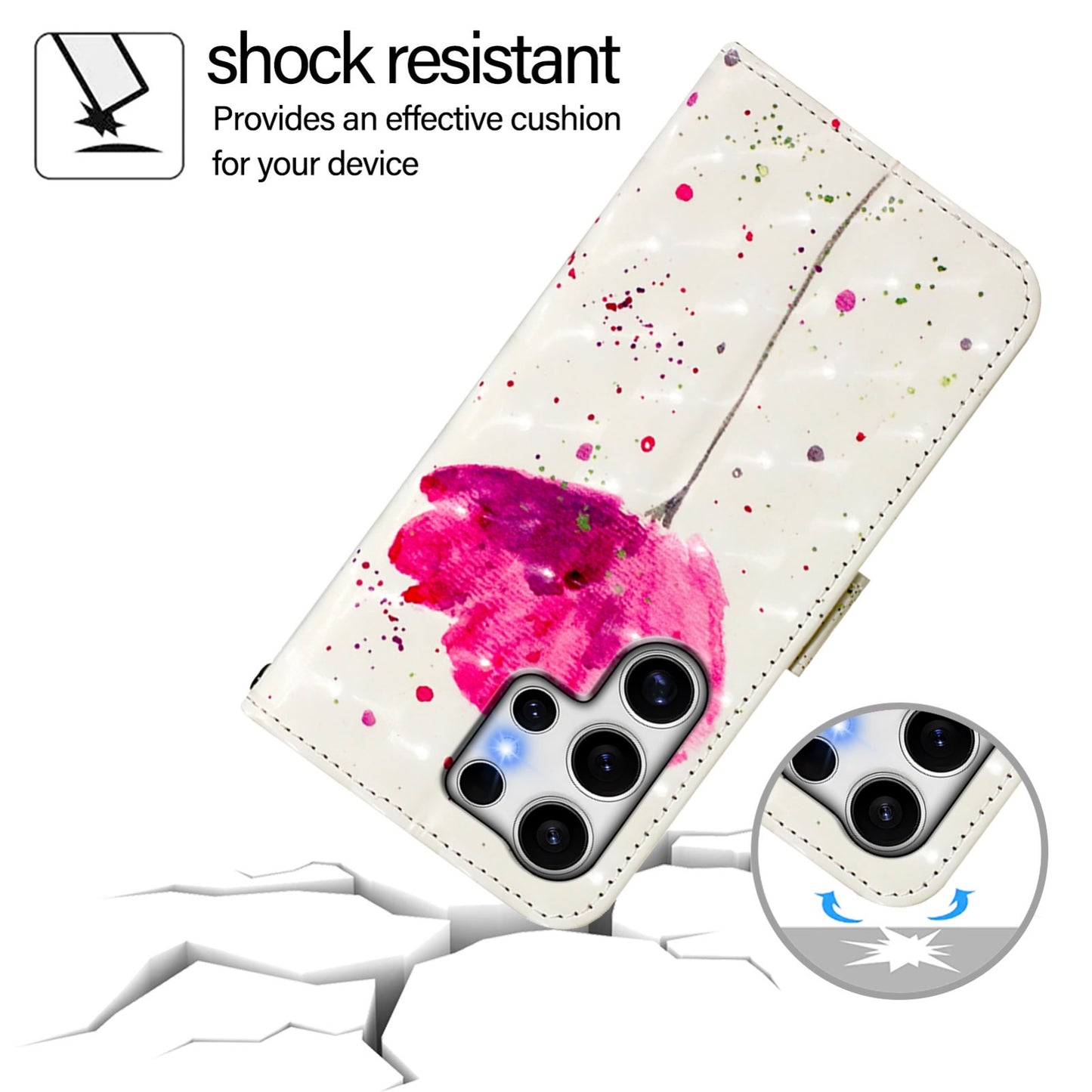 Samsung Galaxy S25 Ultra 5G Leather Flip Phone Case with 3D Painted Design, Card Holder, Wallet & Stand Function - Durable Protection & Easy Access