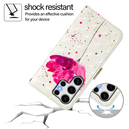 Samsung Galaxy S25 Ultra 5G Leather Flip Phone Case with 3D Painted Design, Card Holder, Wallet & Stand Function - Durable Protection & Easy Access