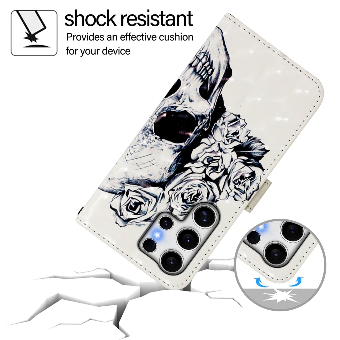 Samsung Galaxy S25 Ultra 5G Leather Flip Phone Case with 3D Painted Design, Card Holder, Wallet & Stand Function - Durable Protection & Easy Access