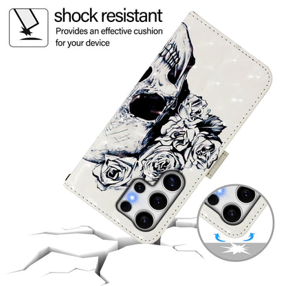 Samsung Galaxy S25 Ultra 5G Leather Flip Phone Case with 3D Painted Design, Card Holder, Wallet & Stand Function - Durable Protection & Easy Access