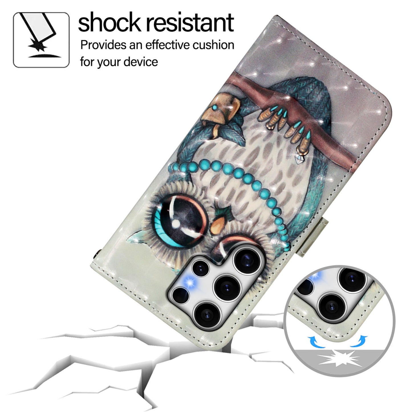 Samsung Galaxy S25 Ultra 5G Leather Flip Phone Case with 3D Painted Design, Card Holder, Wallet & Stand Function - Durable Protection & Easy Access