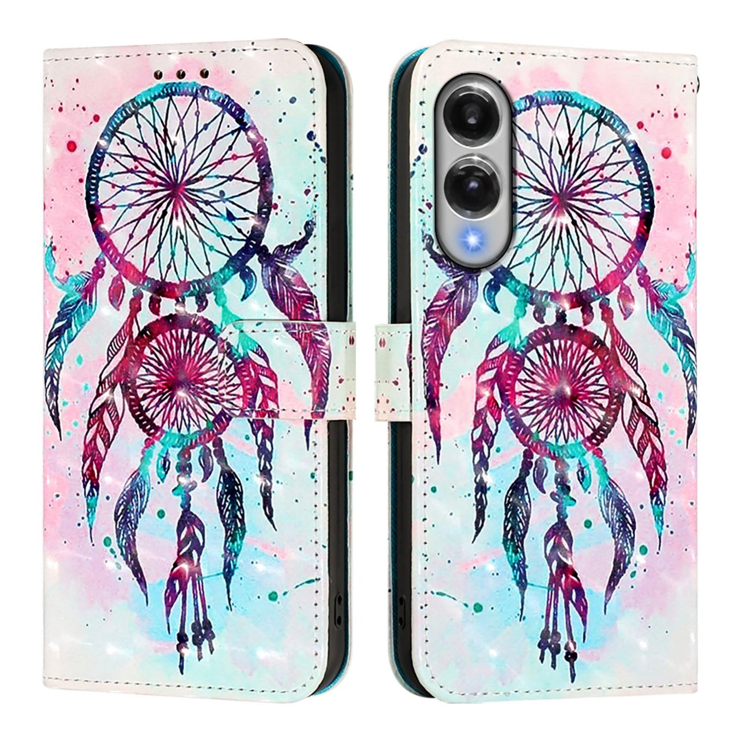 Samsung Galaxy S25 Edge 5G Leather Flip Phone Case with 3D Painted Design, Card Holder, Wallet & Stand Function - Durable Protection & Easy Access