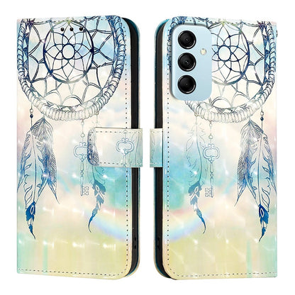 Samsung Galaxy M14 5G Global Leather Flip Phone Case with 3D Painted Design, Card Holder, Wallet & Stand Function - Durable Protection & Easy Access