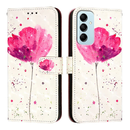 Samsung Galaxy M14 5G Global Leather Flip Phone Case with 3D Painted Design, Card Holder, Wallet & Stand Function - Durable Protection & Easy Access