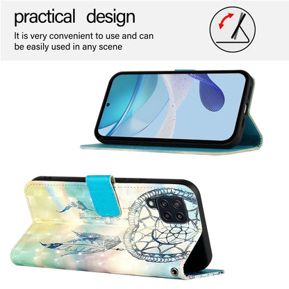 Samsung Galaxy M32 4G Global Leather Flip Phone Case with 3D Painted Design, Card Holder, Wallet & Stand Function - Durable Protection & Easy Access