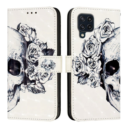 Samsung Galaxy M32 4G Global Leather Flip Phone Case with 3D Painted Design, Card Holder, Wallet & Stand Function - Durable Protection & Easy Access