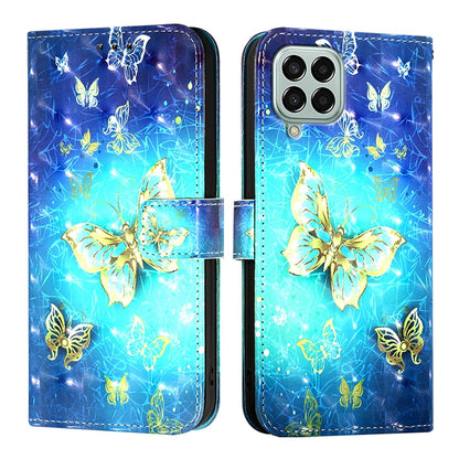 Samsung Galaxy M33 5G Global Leather Flip Phone Case with 3D Painted Design, Card Holder, Wallet & Stand Function - Durable Protection & Easy Access