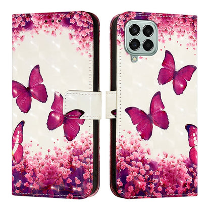 Samsung Galaxy M33 5G Global Leather Flip Phone Case with 3D Painted Design, Card Holder, Wallet & Stand Function - Durable Protection & Easy Access