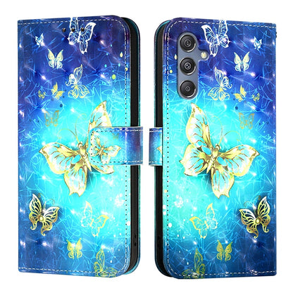 Samsung Galaxy M34 5G Leather Flip Phone Case with 3D Painted Design, Card Holder, Wallet & Stand Function - Durable Protection & Easy Access