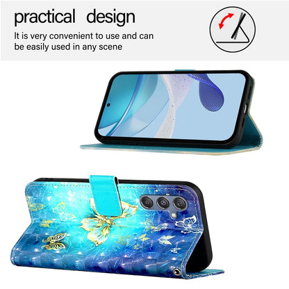 Samsung F34 5G Leather Flip Phone Case with 3D Painted Design, Card Holder, Wallet & Stand Function - Durable Protection & Easy Access