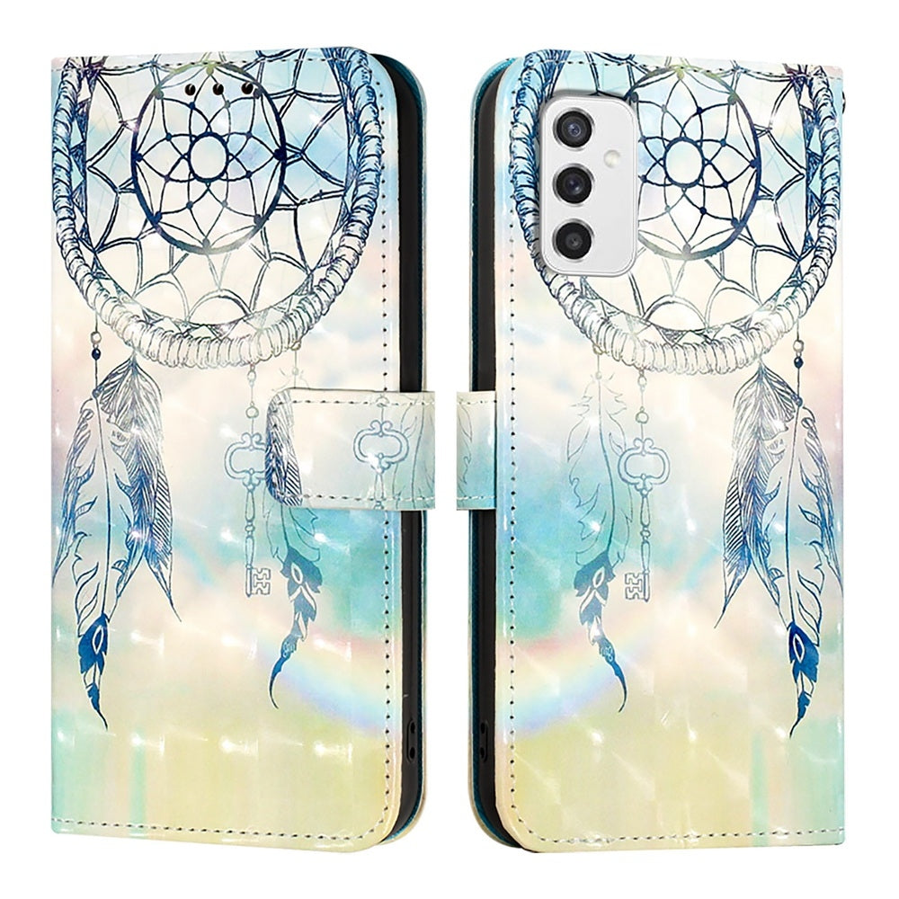 Samsung Galaxy M52 5G Leather Flip Phone Case with 3D Painted Design, Card Holder, Wallet & Stand Function - Durable Protection & Easy Access