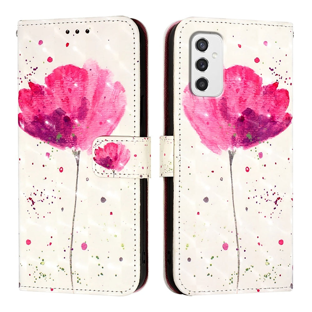 Samsung Galaxy M52 5G Leather Flip Phone Case with 3D Painted Design, Card Holder, Wallet & Stand Function - Durable Protection & Easy Access