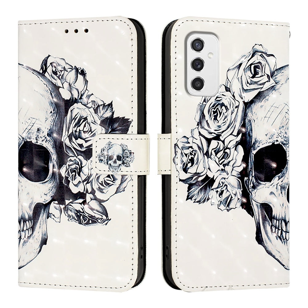 Samsung Galaxy M52 5G Leather Flip Phone Case with 3D Painted Design, Card Holder, Wallet & Stand Function - Durable Protection & Easy Access