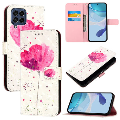 Samsung Galaxy M53 5G Leather Flip Phone Case with 3D Painted Design, Card Holder, Wallet & Stand Function - Durable Protection & Easy Access