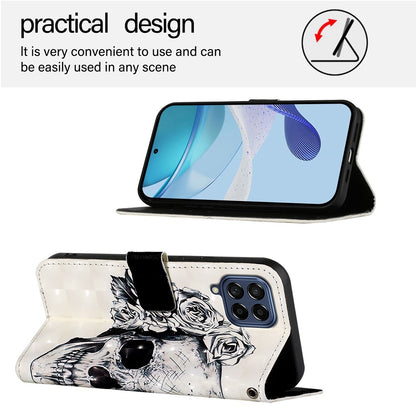 Samsung Galaxy M53 5G Leather Flip Phone Case with 3D Painted Design, Card Holder, Wallet & Stand Function - Durable Protection & Easy Access