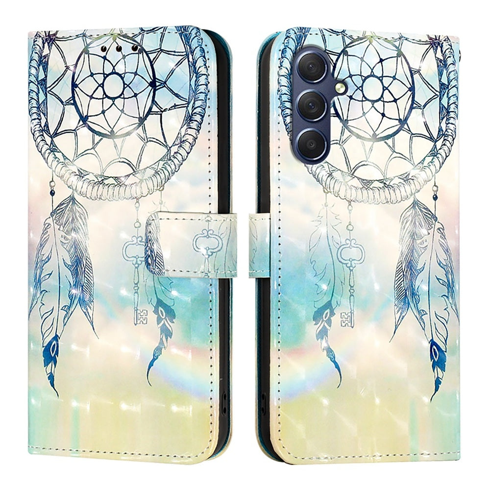 Samsung F54 5G Leather Flip Phone Case with 3D Painted Design, Card Holder, Wallet & Stand Function - Durable Protection & Easy Access