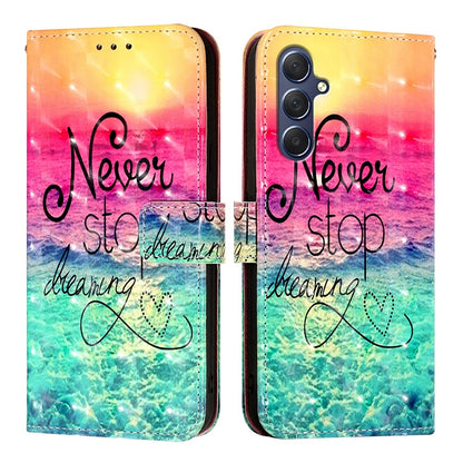 Samsung Galaxy M54 5G Global Leather Flip Phone Case with 3D Painted Design, Card Holder, Wallet & Stand Function - Durable Protection & Easy Access