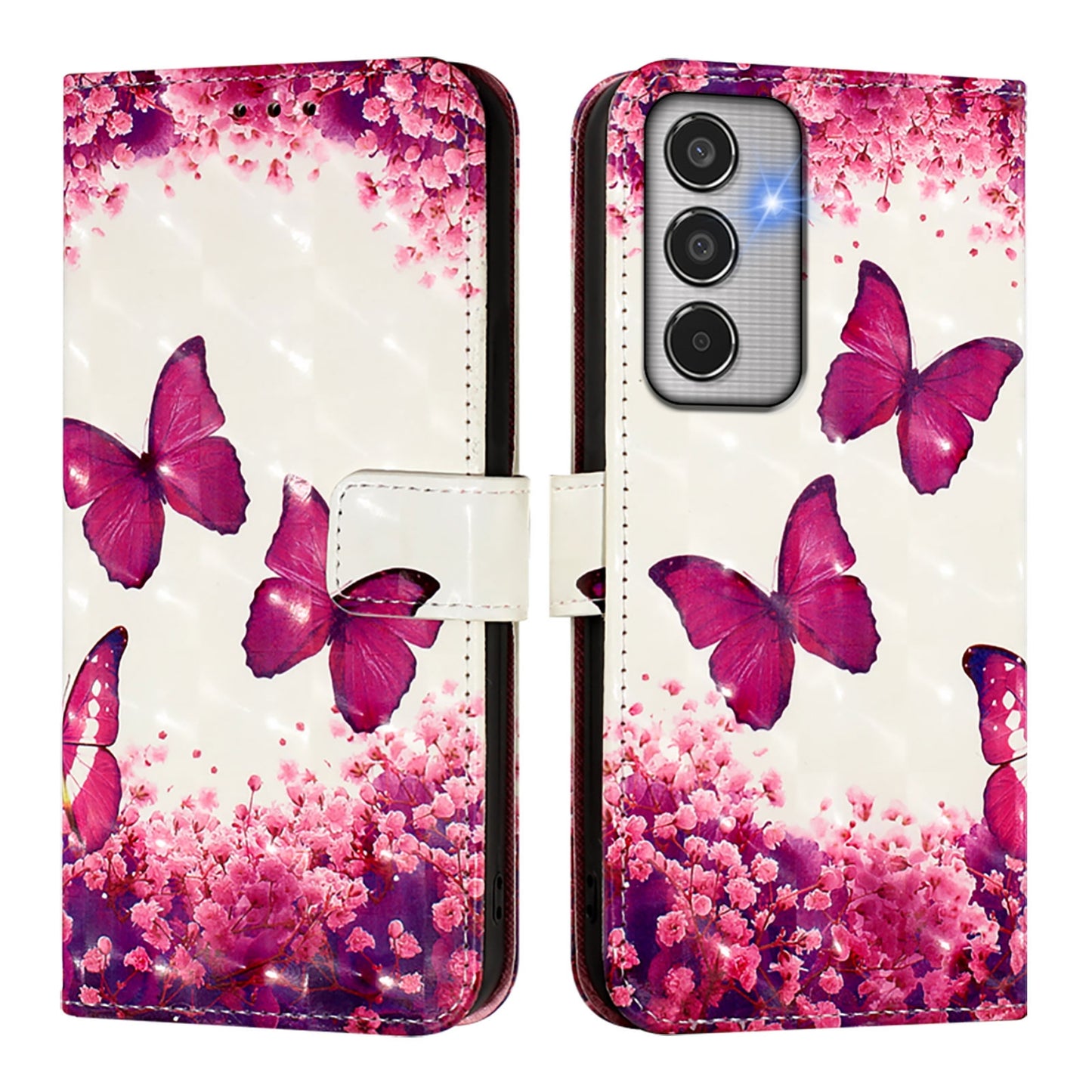 Samsung Galaxy M35 Leather Flip Phone Case with 3D Painted Design, Card Holder, Wallet & Stand Function - Durable Protection & Easy Access