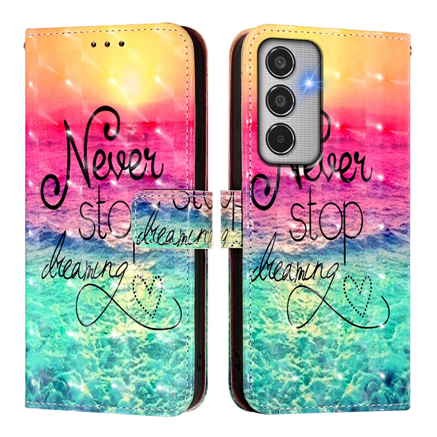 Samsung Galaxy M35 Leather Flip Phone Case with 3D Painted Design, Card Holder, Wallet & Stand Function - Durable Protection & Easy Access