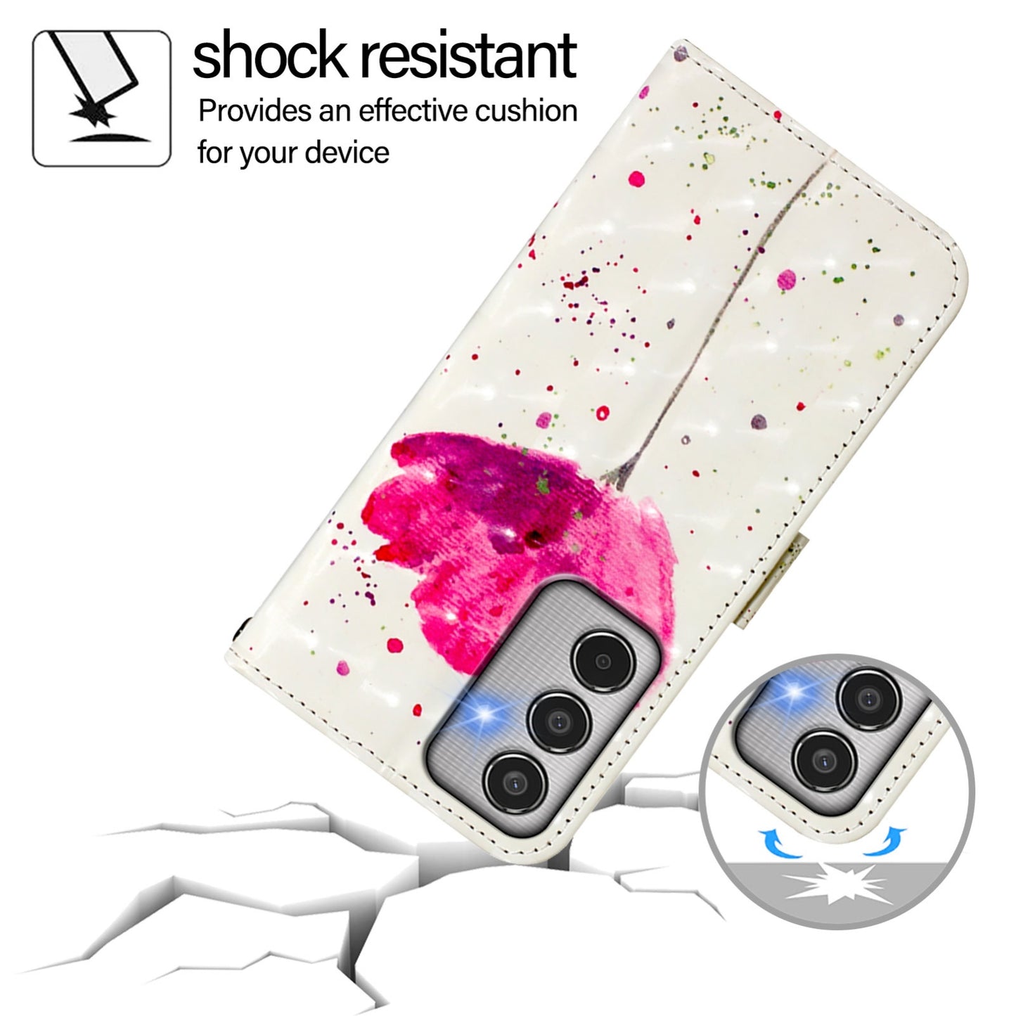 Samsung Galaxy M35 Leather Flip Phone Case with 3D Painted Design, Card Holder, Wallet & Stand Function - Durable Protection & Easy Access