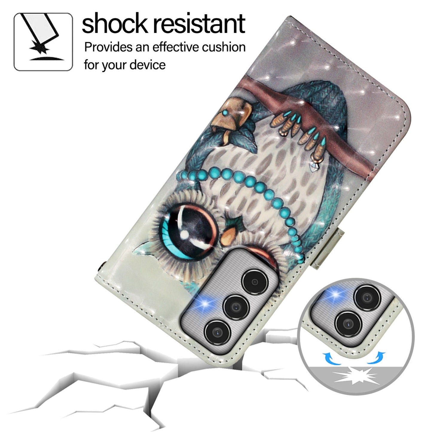 Samsung Galaxy M35 Leather Flip Phone Case with 3D Painted Design, Card Holder, Wallet & Stand Function - Durable Protection & Easy Access