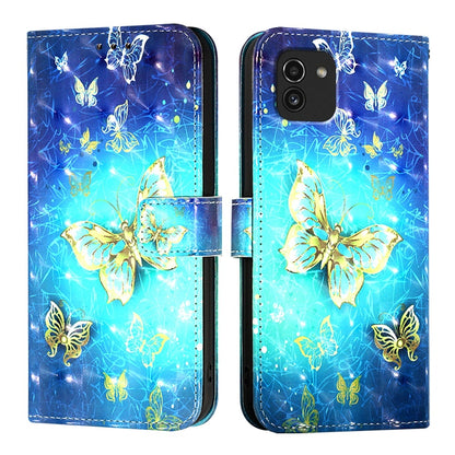 Samsung Galaxy A03 164mm Leather Flip Phone Case with 3D Painted Design, Card Holder, Wallet & Stand Function - Durable Protection & Easy Access