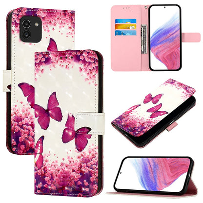 Samsung Galaxy A03 164mm Leather Flip Phone Case with 3D Painted Design, Card Holder, Wallet & Stand Function - Durable Protection & Easy Access
